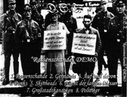 Die Berliner Band Deutsch Stolz Treu (DST) bildete auf dem Backcover ihrer Demo „Rassenschande“ ein historisches Foto ab, auf dem ein Paar abgebildet ist, das, umringt von uniformierten Nationalsozialisten, Plakate um den Hals trägt. Auf dem der Frau ist zu lesen: „Ich bin am Ort das größte Schwein und lass mich nur mit Juden ein!“ Das Schild um den Hals des Mannes trägt die Beschriftung: „Ich nehm als Judenjunge immer nur deutsche Mädchen mit aufs Zimmer!“ Mit dem sog. „Blutschutzgesetz“, das T