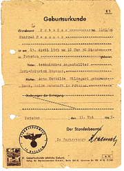 Geburtsurkunde von Manfred Heesener