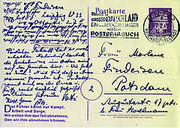 Postkarte meines Vaters an meine Mutter