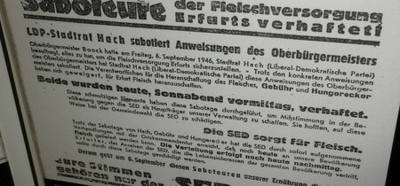 Wahlplakat der SED in Erfurt 1946