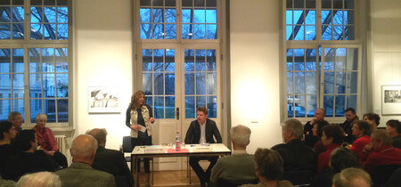 Dr. Jana Wuestenhagen aus der Landeszentrale und Dr. Guido Steinberg, Stiftung W