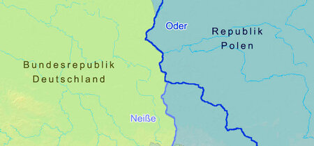 Der Grenzverlauf zwischen Deutschland und Polen.