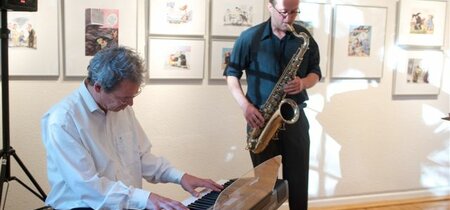 Musikalische Begleitung: Matthias Opitz, Piano und Fabian Füssel, Saxophon