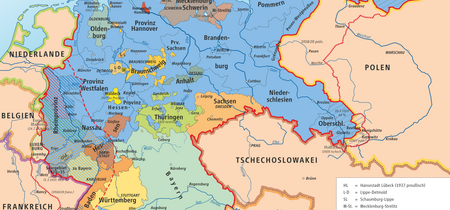 Karte des Deutschen Reiches, »Weimarer Republik/Drittes Reich« 1919–1937.