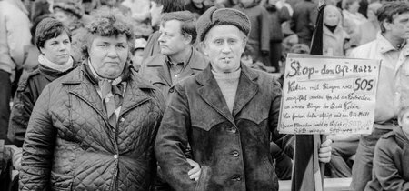 Demonstration gegen die Giftmülldeponie in Ketzin 20.1.1990 