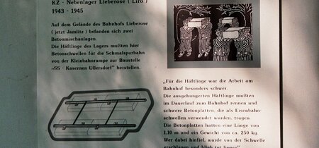 Erläuterungstafel an der Museumsbaracke der Gedenkstätte Lieberose