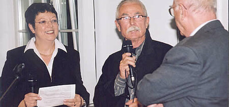 im Interview: Martina Schellhorn (Ausstellungsmacherin), Klaus Vonderwerth und S