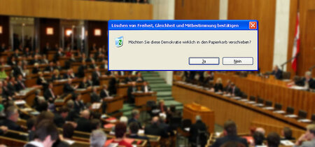 "Diese Demokratie wirklich in den Papierkorb verschieben?"