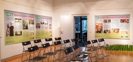 Einblick in die Ausstellung Klimawandel und Nachhaltigkeit in Brandenburg