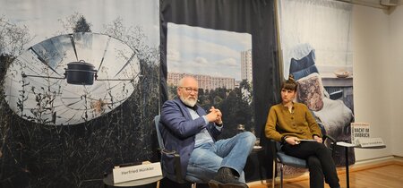 Herfried Münkler und Sabine Schmidt-Peter in der Veranstaltung "Macht im Umbruch"