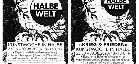Plakate zur Kunstaktion Halbe Welt