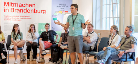 Workshop in der Ausstellung zur Landtagswahl in Brandenburg 2024