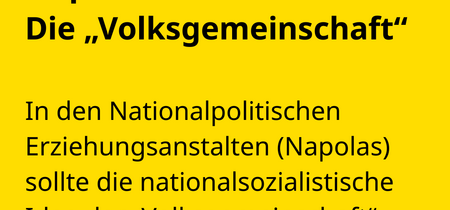 In den Nationalpolitischen Erziehungsanstalten (Napolas) sollte die nationalsozialistische Idee der „Volksgemeinschaft“ planmäßig umgesetzt werden.