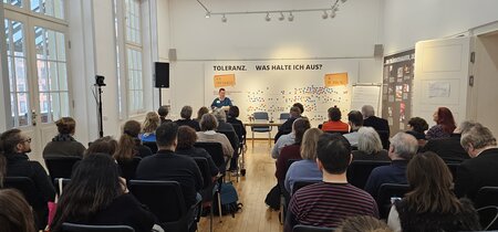 Martina Weyrauch beim Netzwerktreffen am 13.02.25 in der Landeszentrale