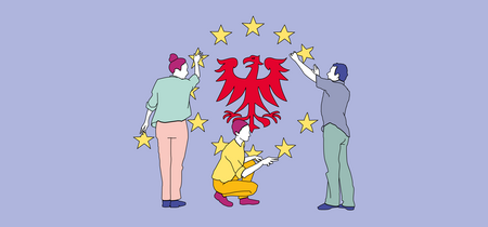 Illustration zu den Europawahlen in Brandenburg. 