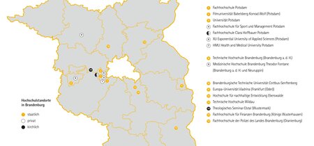 Hochschulstandorte in Brandenburg