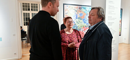Dr. Sebastian Stude, Dr. Martina Weihrauch (BLBP) und Prof. Dr. Heinz Kleger im Gespräch