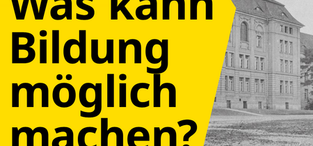 Abbildung: Offiziers-Speiseanstalt und späteres Wohnhaus des Napola-Leiters, ca. 1915, Potsdam Museum. Aufschrift "Was kann Bildung möglich machen?" auf der Abbildung: Offiziers-Speiseanstalt und späteres Wohnhaus des Napola-Leiters, ca. 1915