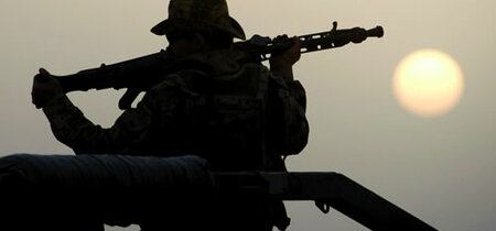 Bundeswehrsoldat im Feldlager von Kundus