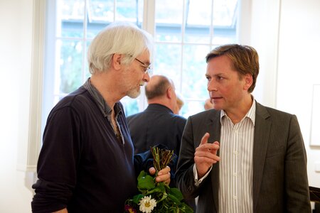 Der Künstler und der Experte: Klaus Stuttman und Prof. Oliver Günther.