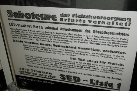 Wahlplakat der SED in Erfurt 1946