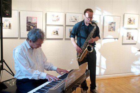 Musikalische Begleitung: Matthias Opitz, Piano und Fabian Füssel, Saxophon