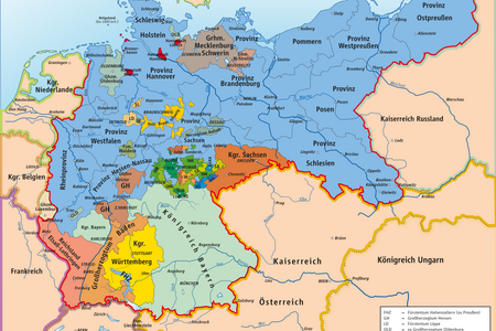 Deutsches Reich von 1871 bis zum Ende des Ersten Weltkriegs und Sturz des Kaiserreiches.