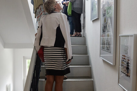 Treppenhaus und Besucher