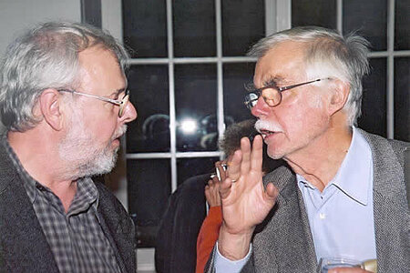Altmeister des politischen Cartoons: Rainer Hachfeld  und  F.W. Bernstein (v.l.)