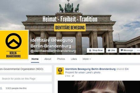 Screenshot der Facebook-Seite von Die Identitären Berlin-Brandenburg