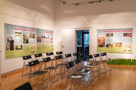 Einblick in die Ausstellung Klimawandel und Nachhaltigkeit in Brandenburg