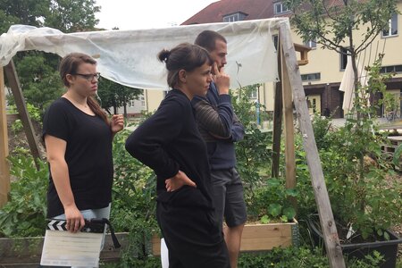 Videodreh im Campusgarten der FH Potsdam