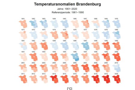 Temperaturanomalien in Brandenburg