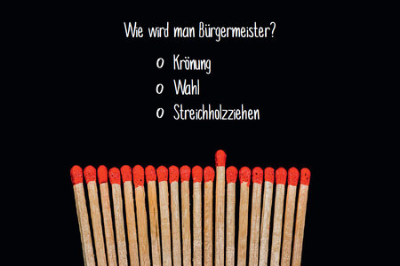 Wie wird man Bürgermeister? Drei Antworten: durch Krönung, durch Wahl, durch Streichholzziehen