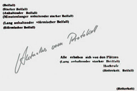 Beilfall. (Randbemerkungen im Neuen Deutschland).  1984, Siebdruck