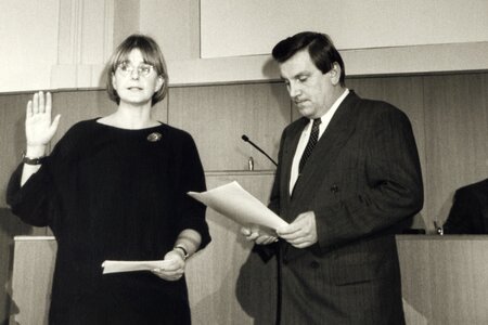 Vereidigung von Marianne Birthler 1990