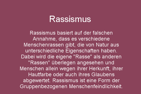 Mehr Infos zum Thema Rassismus findet ihr auf unserer Website (Link in der Bio). Definition von Rassismus
