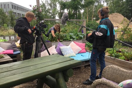 Videodreh im Campusgarten der FH Potsdam