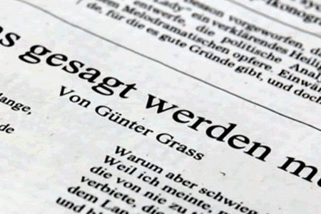 Als Günther Grass 2012 seine Kritik an der israelischen Nahostpolitik in der Süddeutschen Zeitung als Gedicht veröffentlichte, löste er eine hefitge Debatte über Antisemitismus und Meinungsfreiheit in Deutschland aus. Bild: Screenshot youtube "Was gesagt werden muss" von Günther Grass