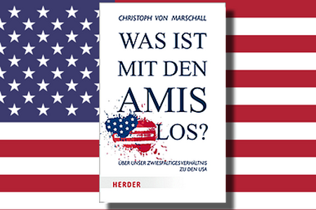 Buchcover auf Amerika-Flagge