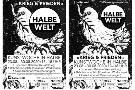 Plakate zur Kunstaktion Halbe Welt