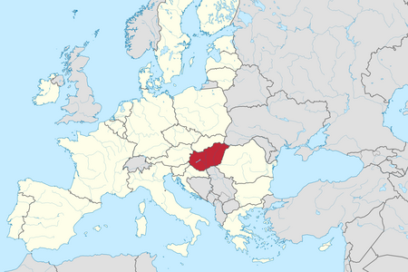 Ungarn auf der Europakarte