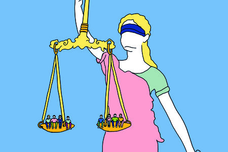 Eine Illustration von Justitia. 