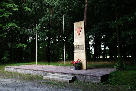 Wittstock in Brandenburg. Das Denkmal erinnern an die Todesmärsche 1945