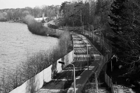 Potsdam-Babelsberg, am GÜST Bahnhof Griebnitzsee, Rudolf-Breitscheid-Straße, 12.3.1990 Potsdam-Babelsberg, am GÜST Bahnhof Griebnitzsee, Rudolf-Breitscheid-Straße, 12.3.1990