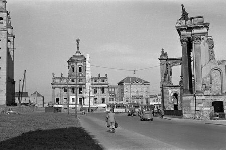 Blick zum Alten Markt, vermutl. 1957 © Potsdam Museum / Foto: Werner Taag 