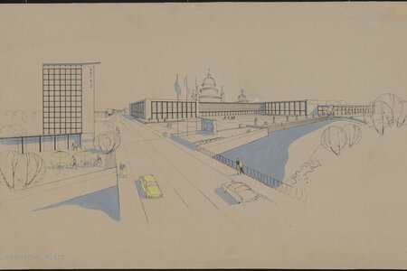 Architektenkollektiv Sepp Weber, Wettbewerbseinreichung, 2. Platz, 1960 Architektenkollektiv Sepp Weber, Wettbewerbseinreichung, 2. Platz, 1960