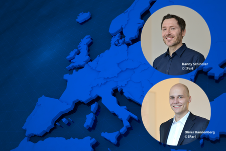 Danny Schindler und Oliver Kannenberg vor einer Europa-Karte