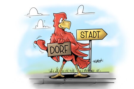 Adler mit Wegweiser