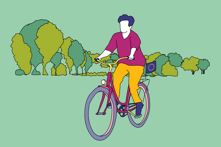 Illustration mit einem Radfahrer